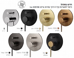 כיסוי ברזי קיר למקלחון / סדרת Ice אייס דגם 305788 מבית חמת כיסוי ברזי קיר למקלחון / סדרת Ice אייס דגם 305788 מבית חמת
